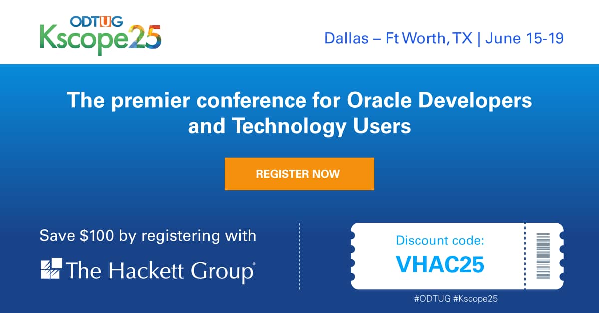 ODTUG Kscope25 | Dallas – Ft Worth, TX