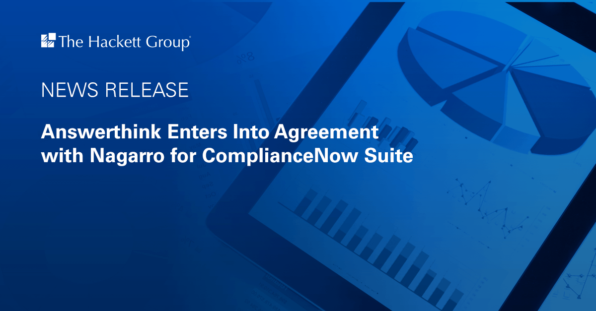 Answerthink Enters Into Agreement With Nagarro For Compliancenow Suite 